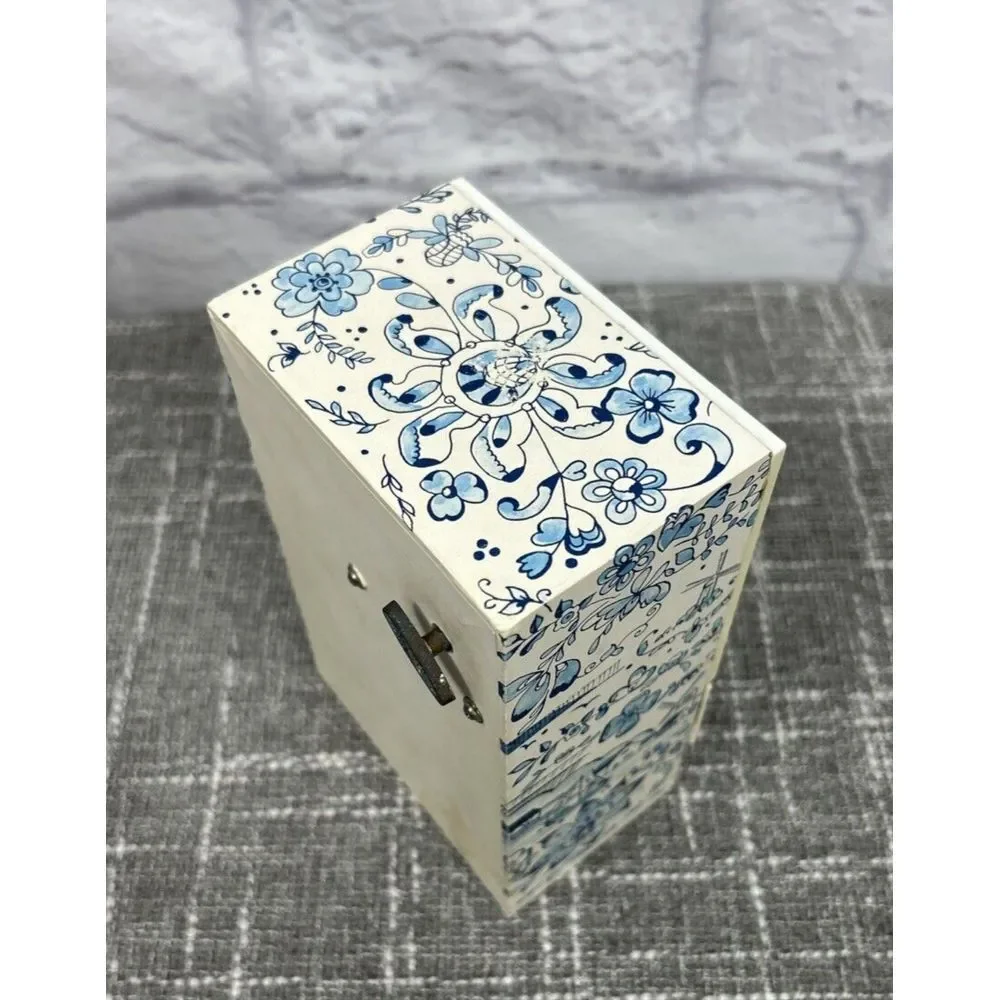 Windmill Music‎ Jewelry Box Japan Vintage Drawers Needs Repair Does Not Wind Up